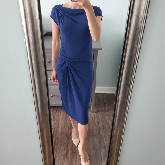 Michael Kors Twist Knot Navy Blue Dress - Picture 1 of 5